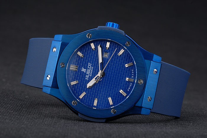 Hublot Big Bang azul correa de goma azul a cuadros Dial 80198