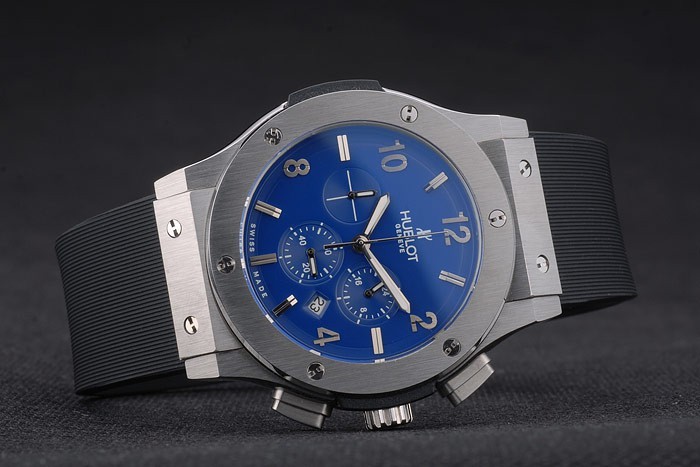 Hublot Big Bang Negro correa de goma azul a cuadros Dial 80199